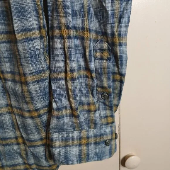 Carhartt Men's Relax Fit Large Tall Gray Plaid Shirt (0306A4) - Picture 4 of 8